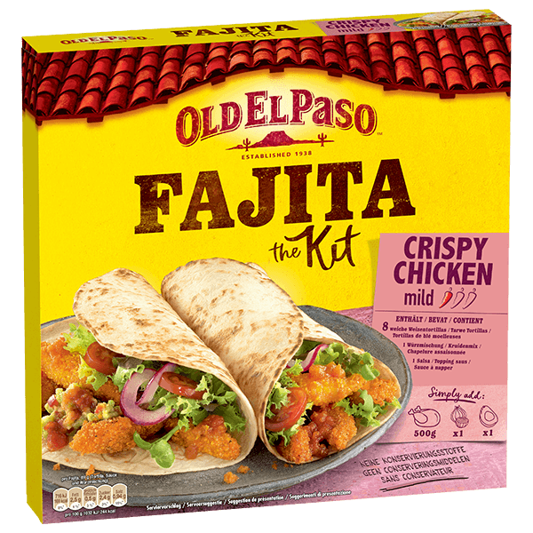 Old El Paso Knuspriges Hähnchen mildes Fajita-Set, 555g