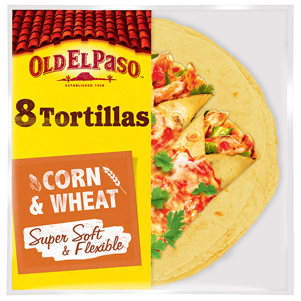 Ein Paket mit Mais- und Weißtortillas Old El Paso, 335 g