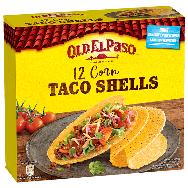 un paquet de 12 coquilles de tacos au maïs Old El Paso, 156 g