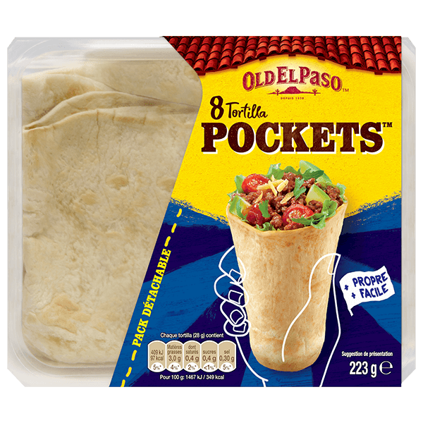 un paquet de 8 pochettes de tortillas Old El Paso, 223 g