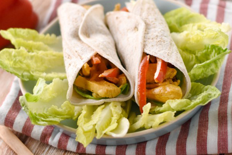 Fajitas au poulet au curry